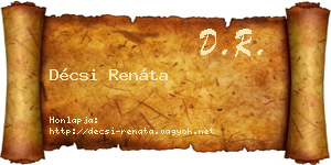 Décsi Renáta névjegykártya